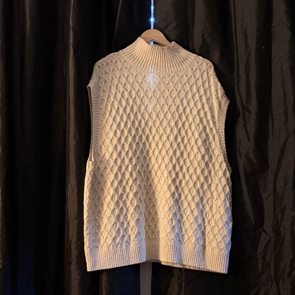 Free People Cream Turtleneck Sweater Vest